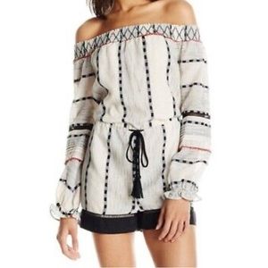 Anthropologie Hei Hei romper medium black motif drawstring waist 2” inseam short